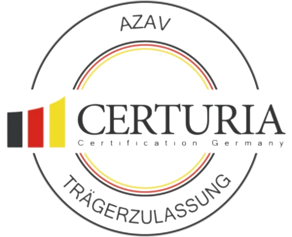 AZAV-Trägerzulassung, zertifiziert durch Certuria Certification Germany